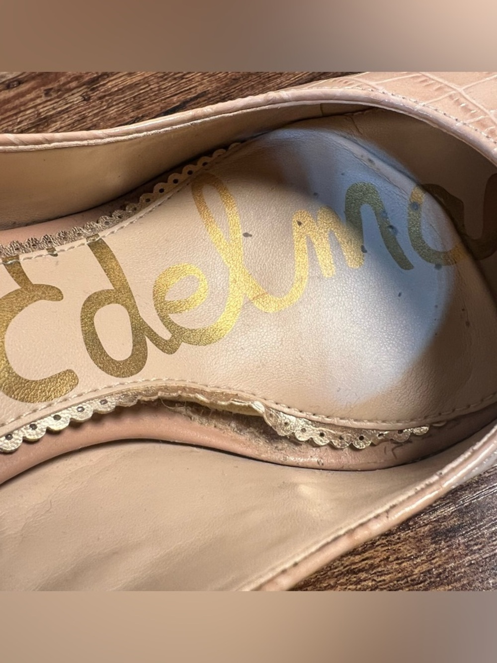 Sam Edelman Heels Nude Croc Pumps Stiletto Point Toe Business Women's 8 - Picture 5 of 12